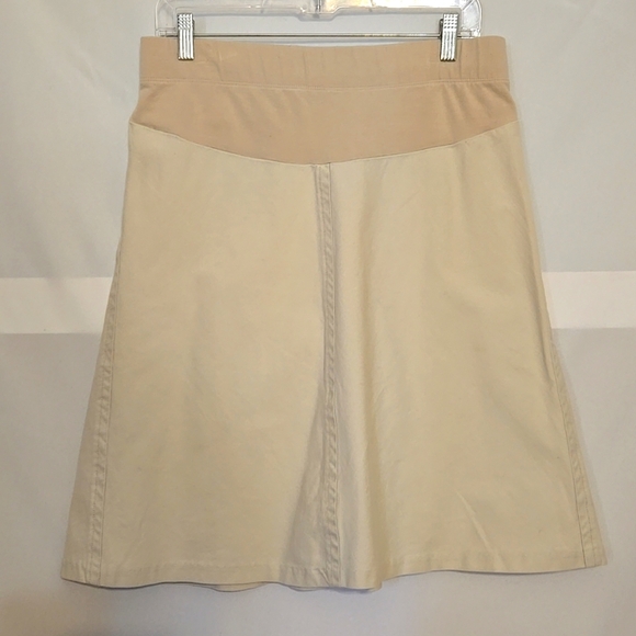Motherhood Skirt, Maternity, Cream, Beige, Sz Med, Back Pockets, Quality Fabric - Picture 1 of 9